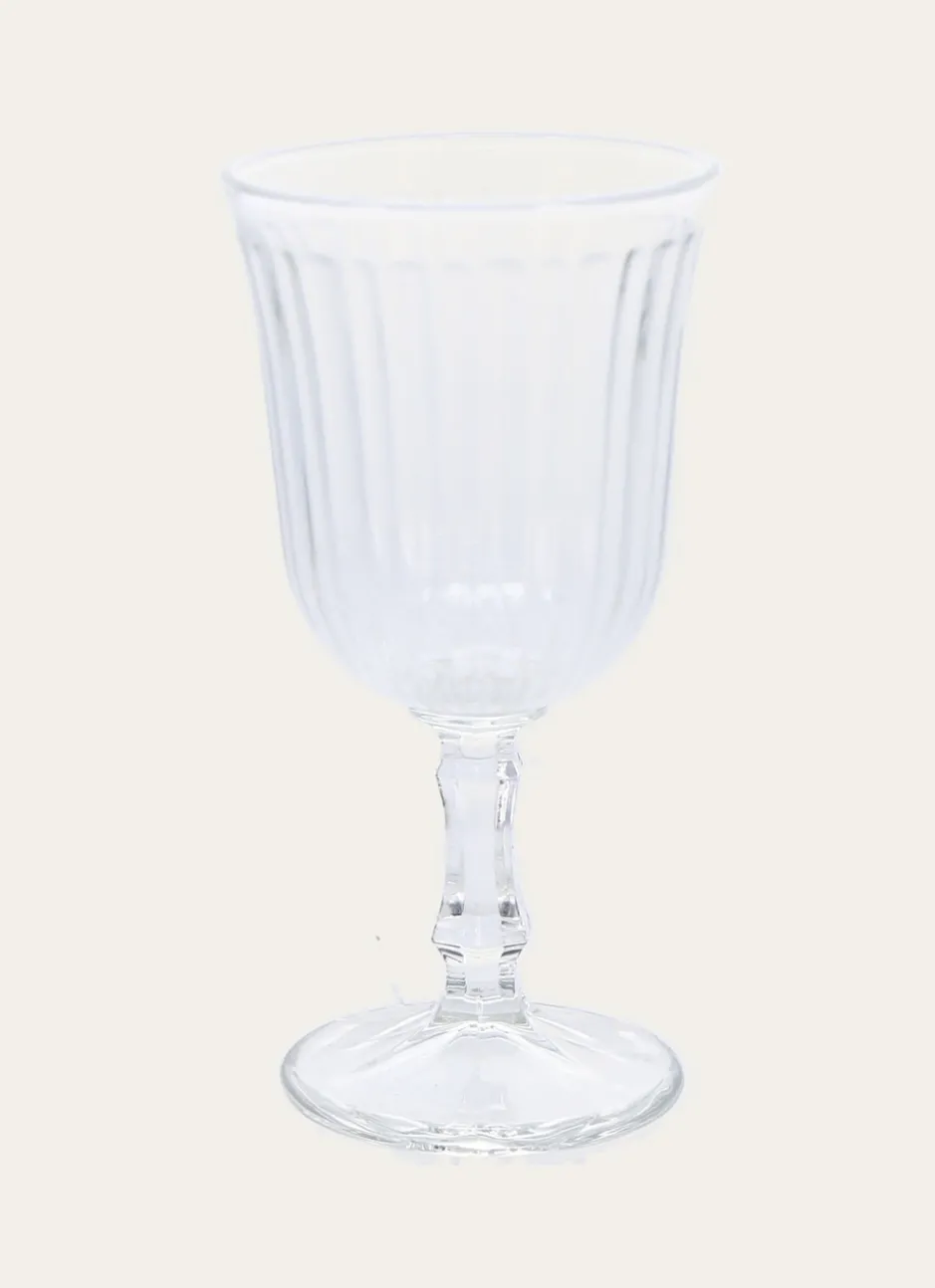 LOT DE 6 GRANDS VERRES À EAU SUR PIED TRANSPARENT