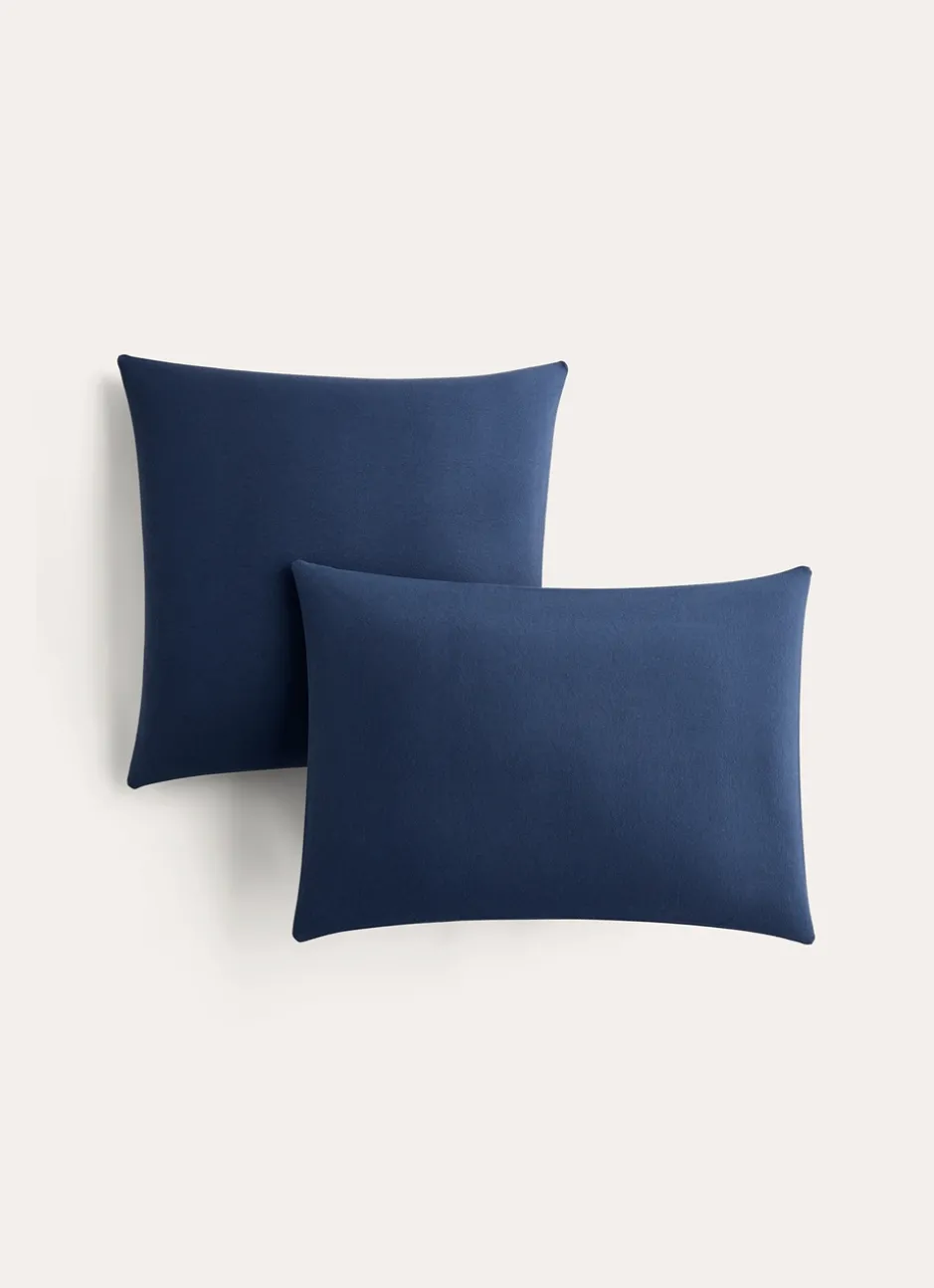 LOT DE 2 TAIES D'OREILLER EN FLANELLE COCON INDIGO