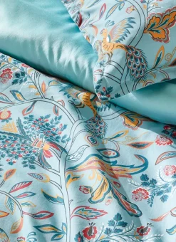 LOT DE 2 TAIES EN SATIN MOTIF FLORAL GAIA BLEU