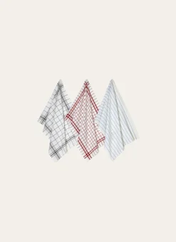 LOT DE 3 TORCHONS EN COTON MULTICOLORE