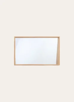 MIROIR HORIZONTAL EN BOIS DE PIN AVEC RANGEMENT NATUREL