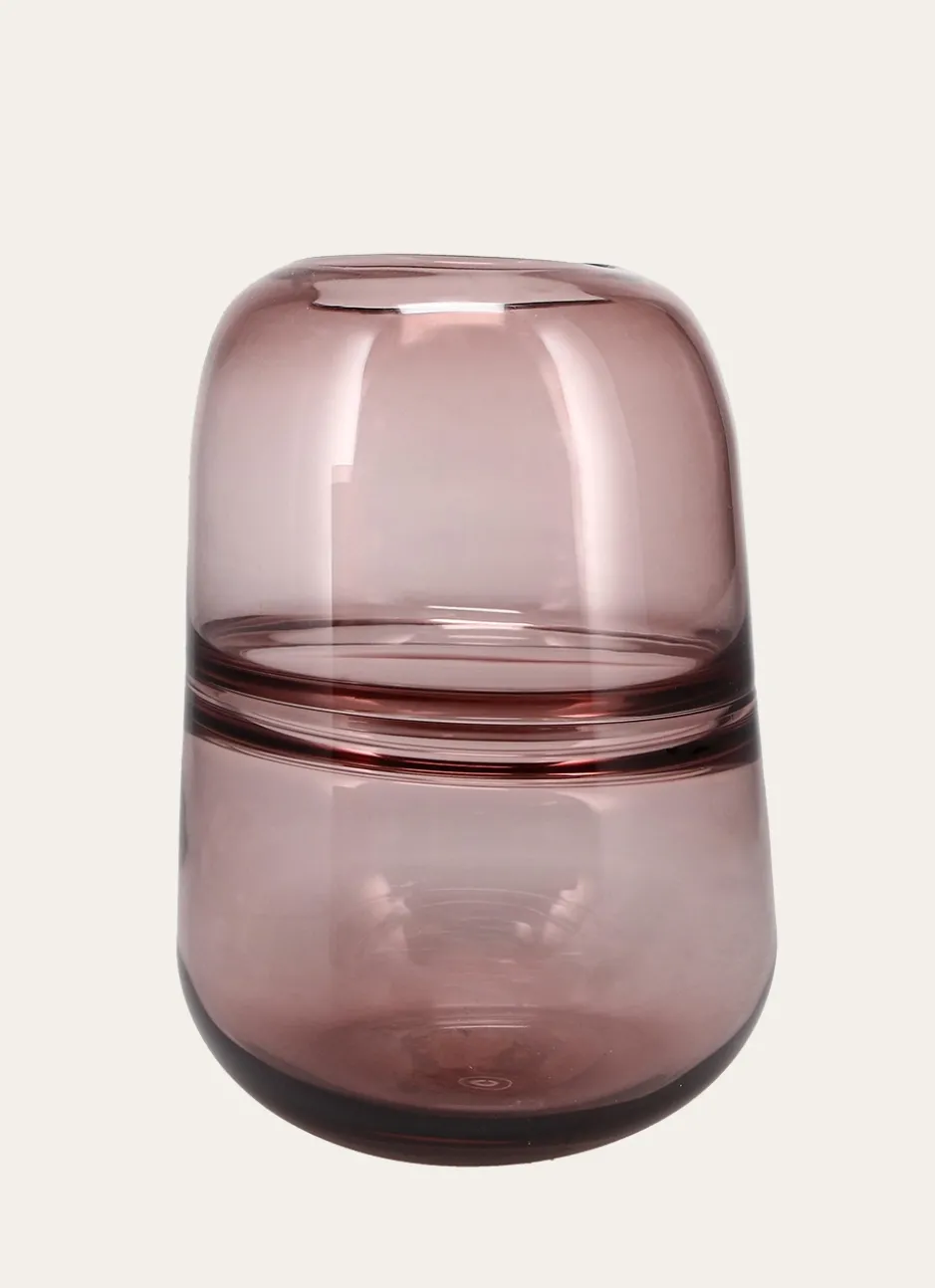 MOYEN VASE EN VERRE RICOCHET ROSE