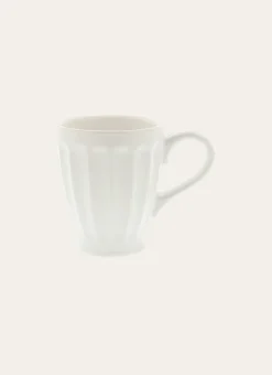 MUG CÔTELÉ EN FAÏENCE BLANC