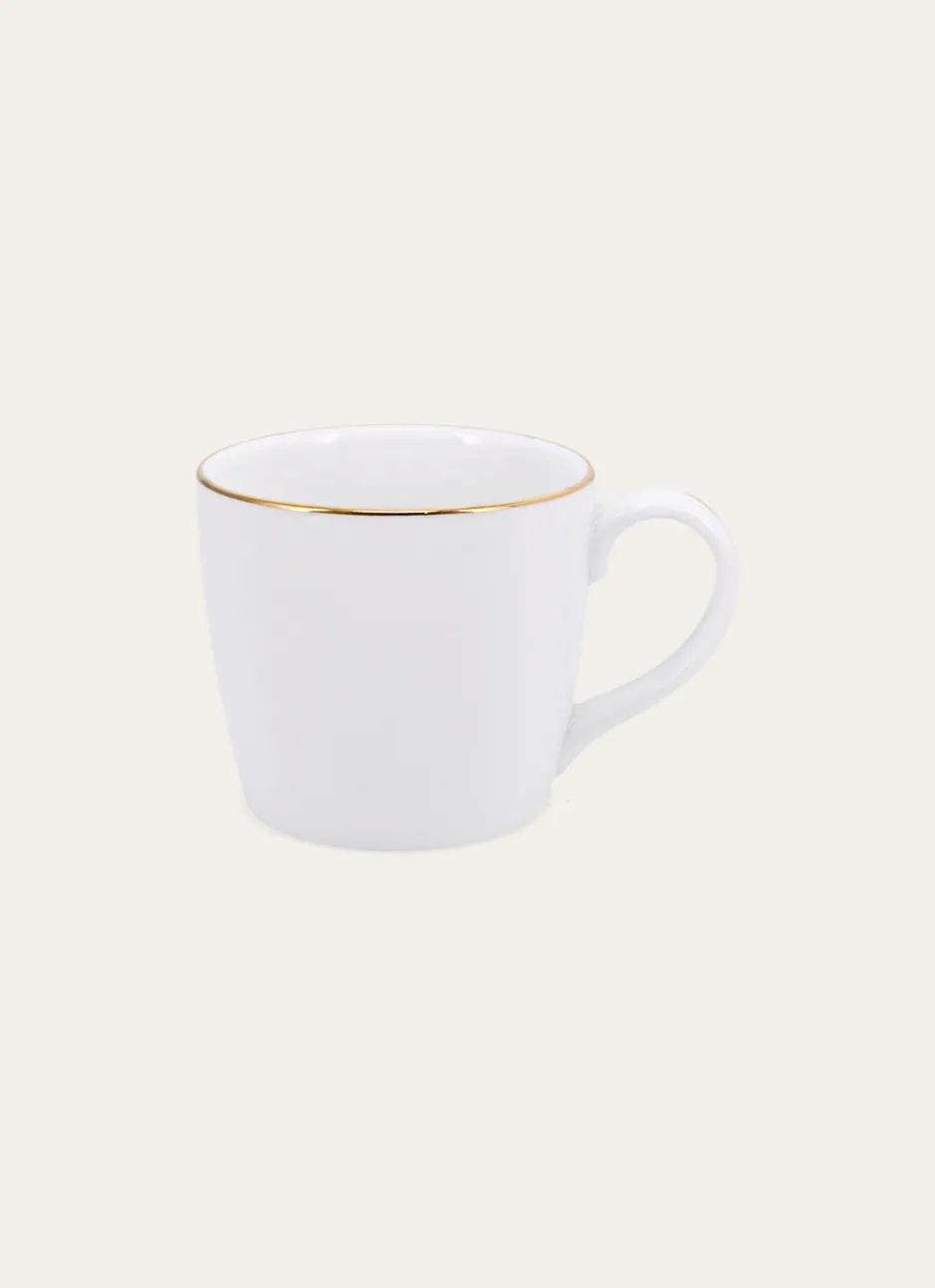 MUG EN PORCELAINE AVEC LISERÉ DORÉ BLANC