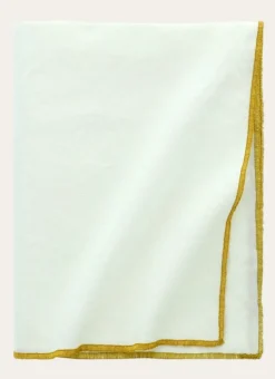 NAPPE COTON LIN FINITION BOURDON ÉCRU / OR