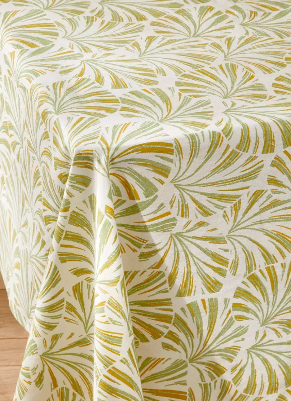 NAPPE EN COTON IMPRIMÉ FEUILLAGE PALMIER MULTICOLORE