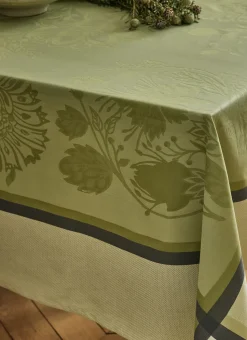 NAPPE EN COTON JACQUARD MOTIF FLORAL INTZ MULTICOLORE VERT