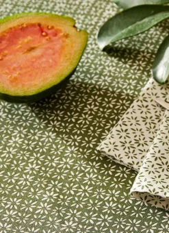 NAPPE ENDUITE RONDE MOTIF FANTAISIE vert