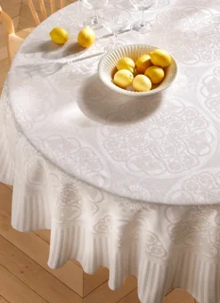 NAPPE JACQUARD RONDE BEIGE