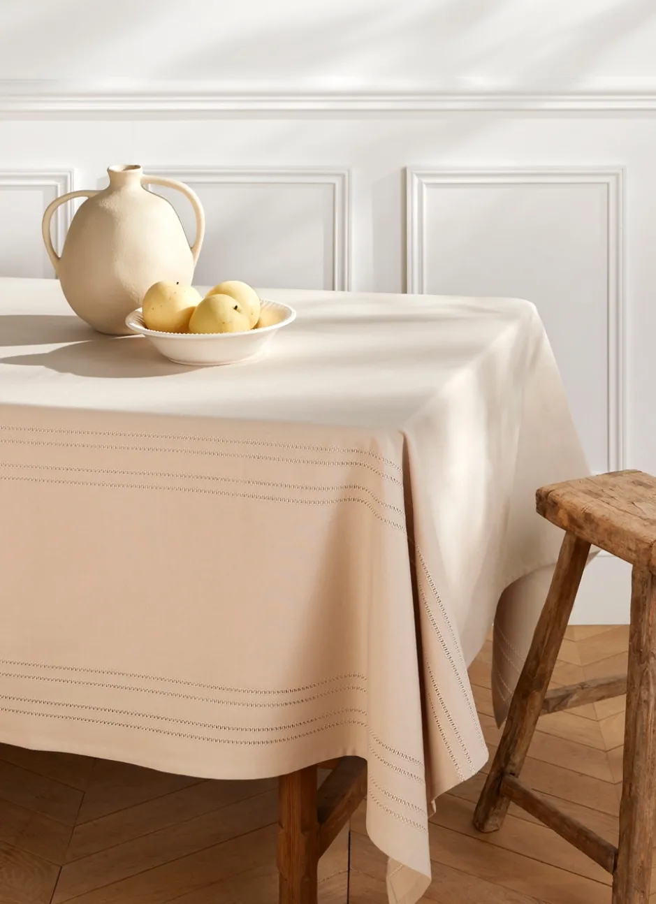 NAPPE RONDE POINÇON NANI GRIS BEIGE