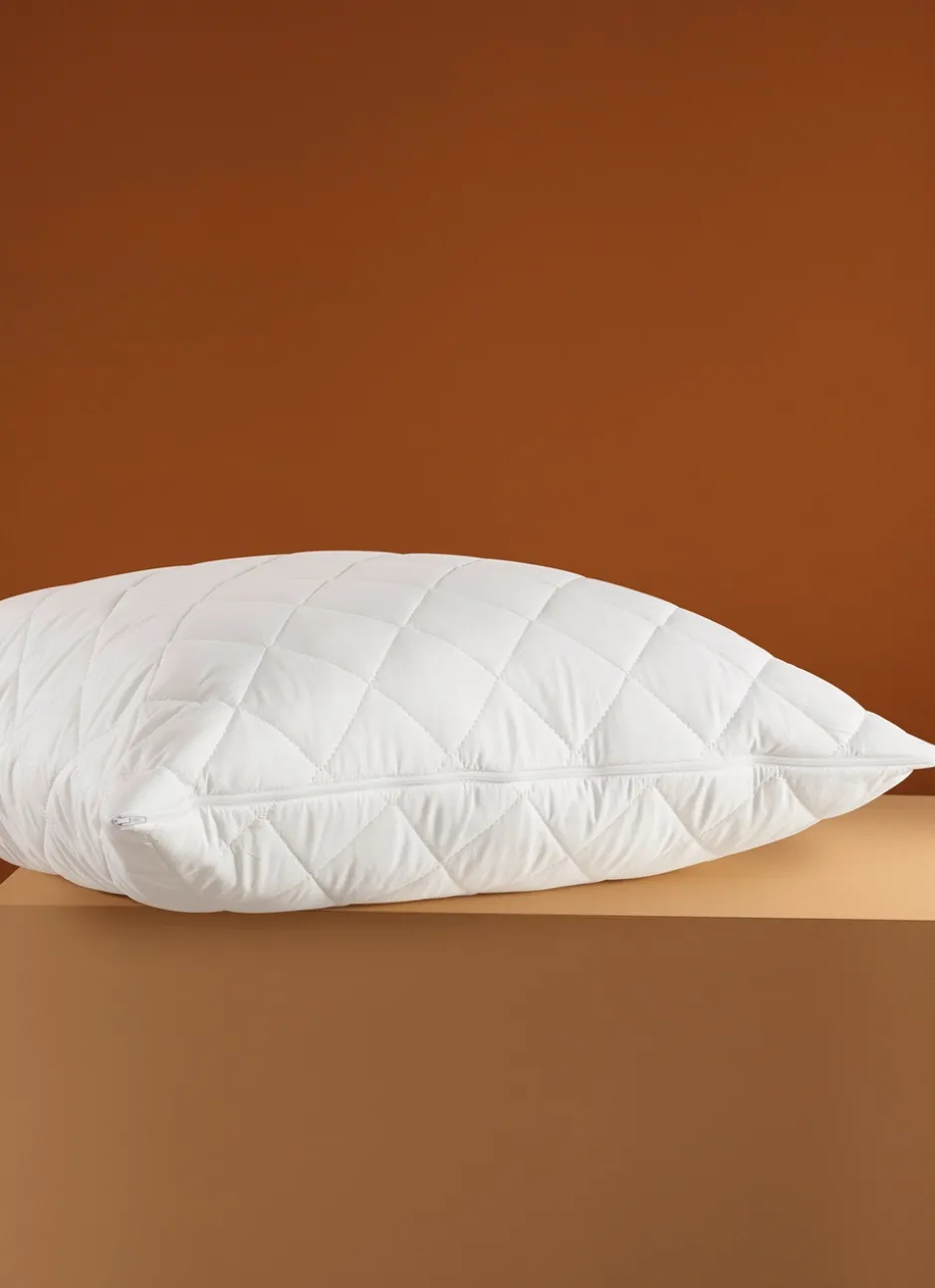 OREILLER CARRÉ DOUBLE CONFORT MOELLEUX / FERME BLANC