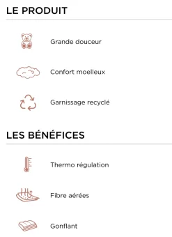 OREILLER MOELLEUX EN PERCALE DE COTON BLANC