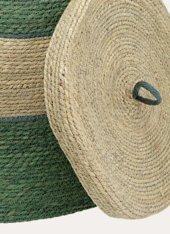 PANIER EN SEAGRASS NATUREL/VERT