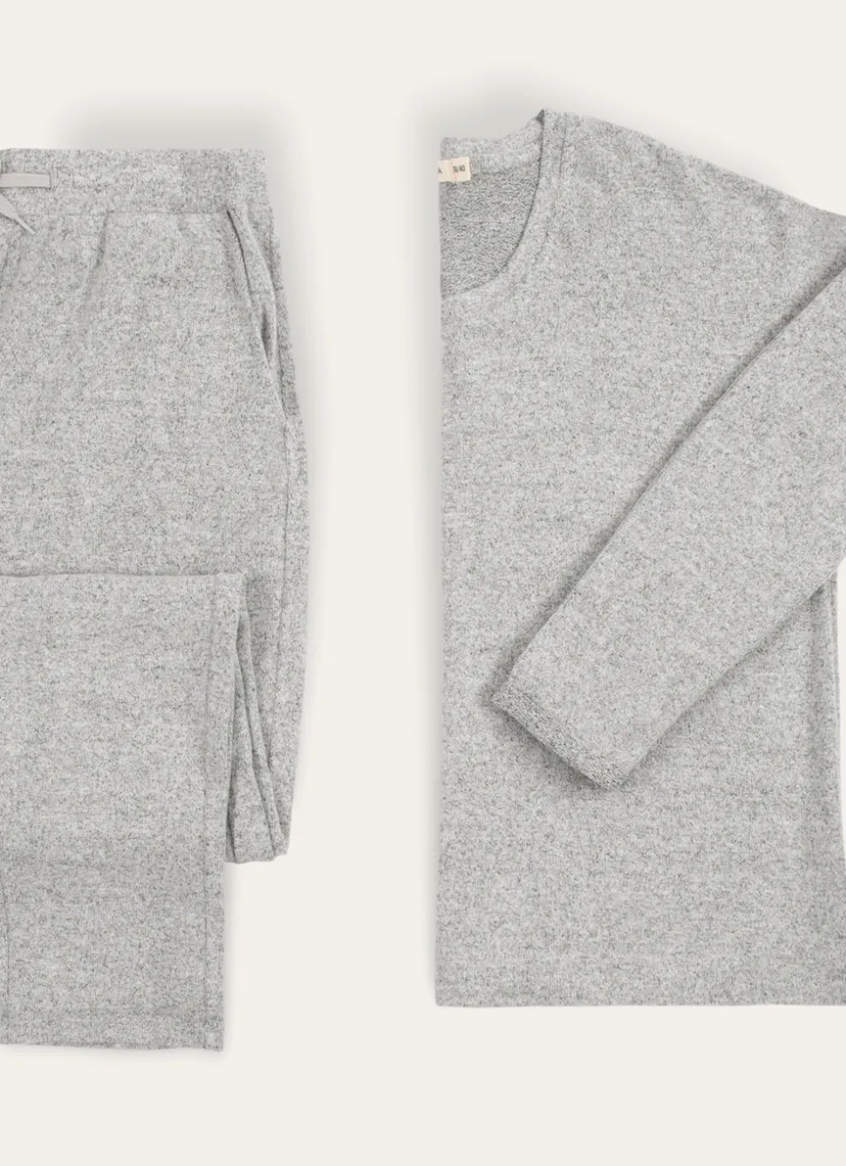 PANTALON DOUX GRIS CHINE
