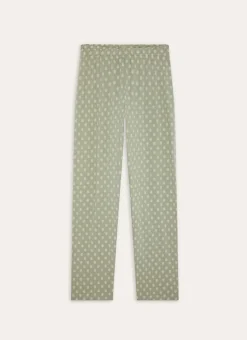 PANTALON EN COTON MODAL IMPRIMÉ vert