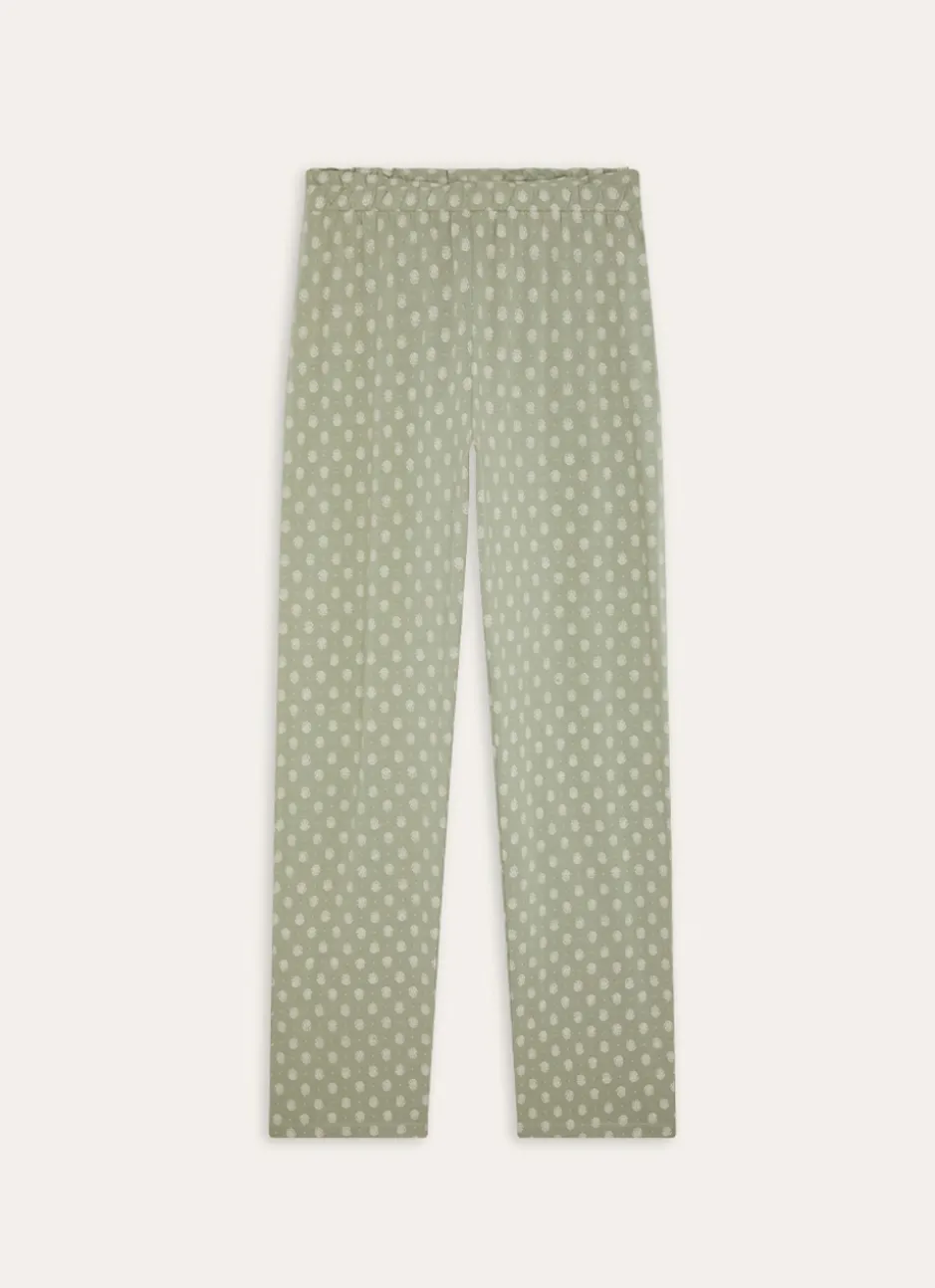 PANTALON EN COTON MODAL IMPRIMÉ vert
