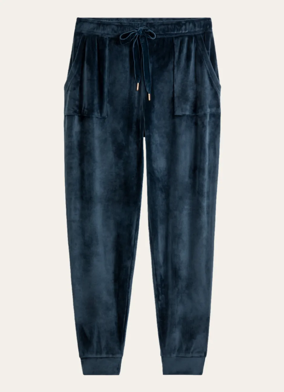 PANTALON EN VELOURS MARINE