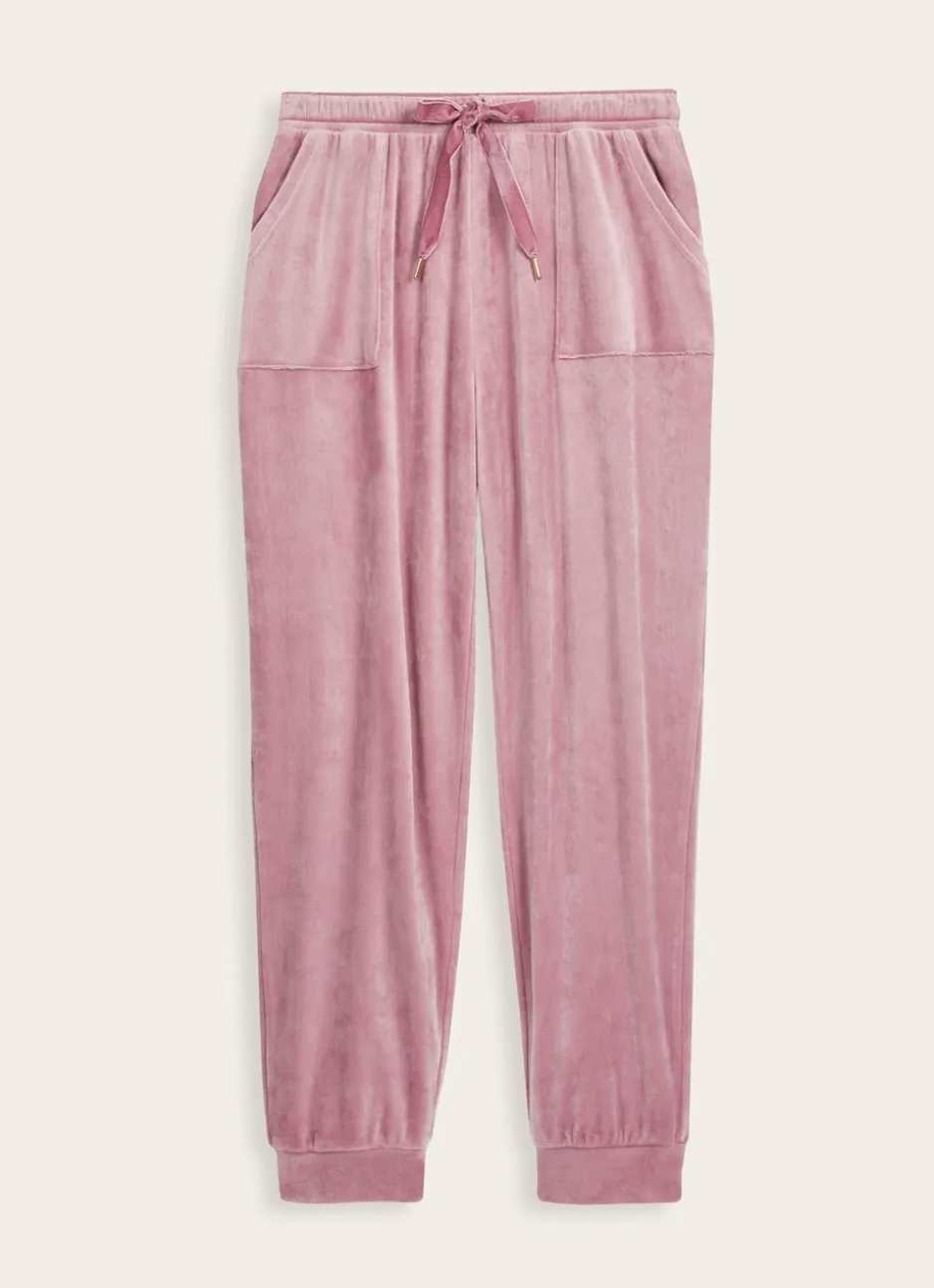 PANTALON EN VELOURS ROSE
