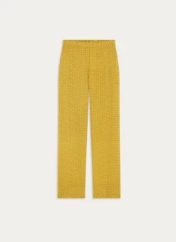 PANTALON EN VISCOSE IMPRIMÉE TARA JAUNE CURRY