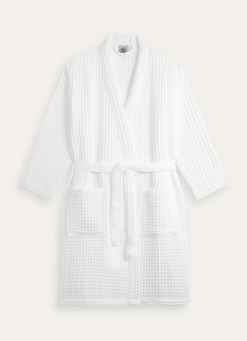 PEIGNOIR DE BAIN KIMONO NID D ABEILLE L/XL BLANC