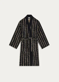 PEIGNOIR KIMONO JACQUARD MOTIF GÉOMÉTRIQUE MULTICOLORE