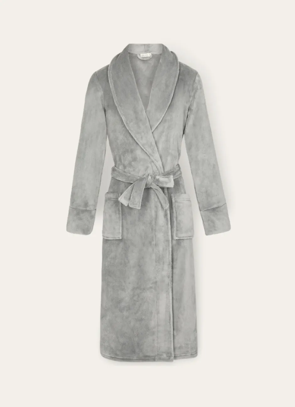 PEIGNOIR LONG UNI GRIS FONCE