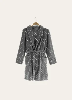 PEIGNOIR TOUT DOUX À POIS GRIS