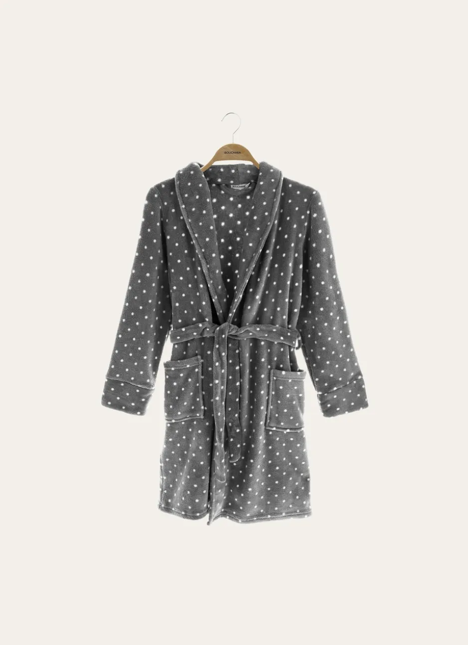 PEIGNOIR TOUT DOUX À POIS GRIS