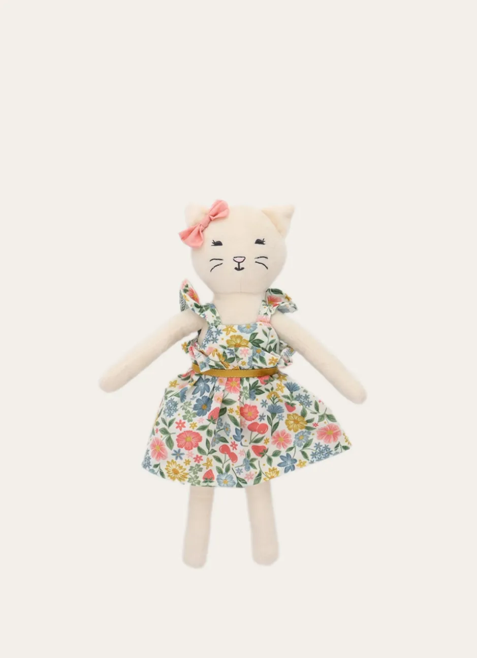 PELUCHE CHAT ROBE À FLEURS MULTICOLORE