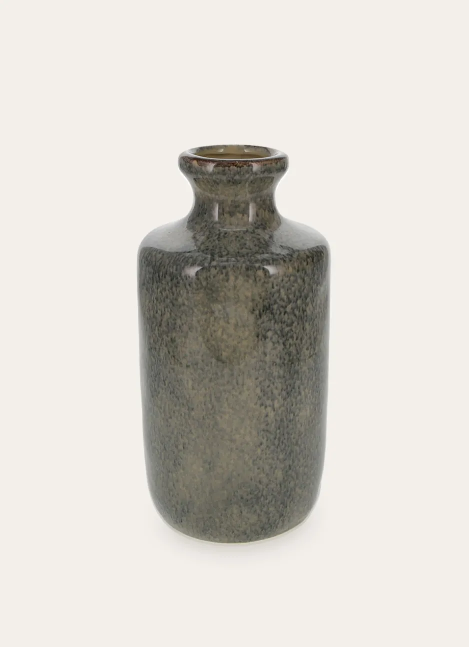 PETIT VASE EN CÉRAMIQUE ÉMAILLÉE EFFET TACHETÉ Bleu ORAGE