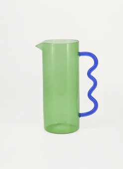 PICHET EN VERRE VERT/BLEU