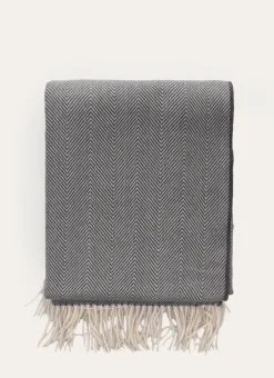 PLAID À MOTIFS CHEVRONS JACQUARD HANK GRIS