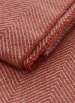 PLAID À MOTIFS CHEVRONS JACQUARD HANK TERRACOTTA