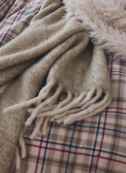 PLAID EFFET MOHAIR BEIGE
