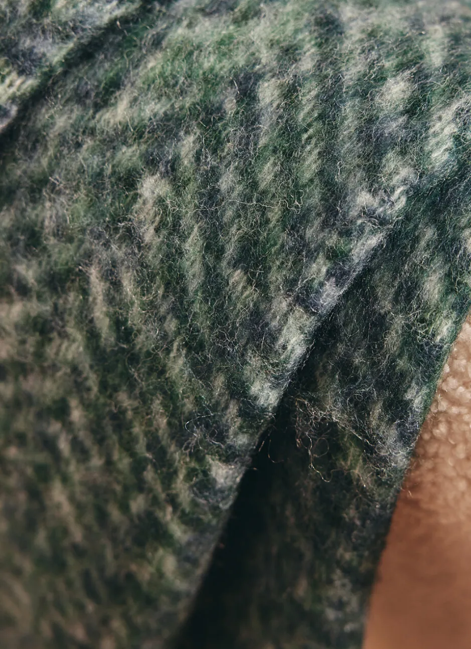 PLAID EFFET MOHAIR BLEU BALTIQUE