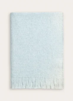 PLAID EN TISSÉ EFFET GRANITÉ UNI BLEU
