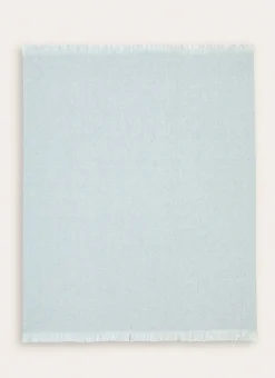 PLAID EN TISSÉ EFFET GRANITÉ UNI BLEU