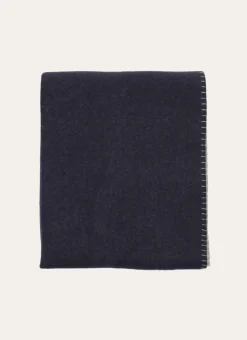 PLAID POLAIRE BICOLORE GRIS FONCE
