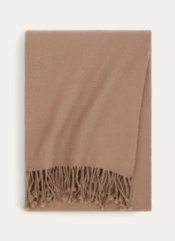 PLAID TISSÉ 100% LAINE BEIGE