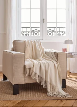 PLAID TISSÉ UNI RIVAGE CRÈME