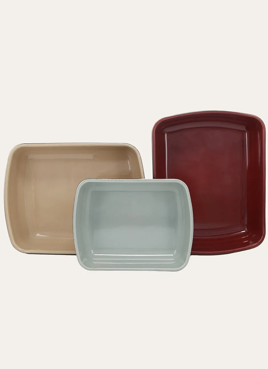 PLAT À FOUR BICOLORE EN CÉRAMIQUE GRAND FORMAT ROUGE OPÉRA