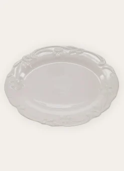 PLAT DE SERVICE OVALE EN PORCELAINE ROYAL BLANC