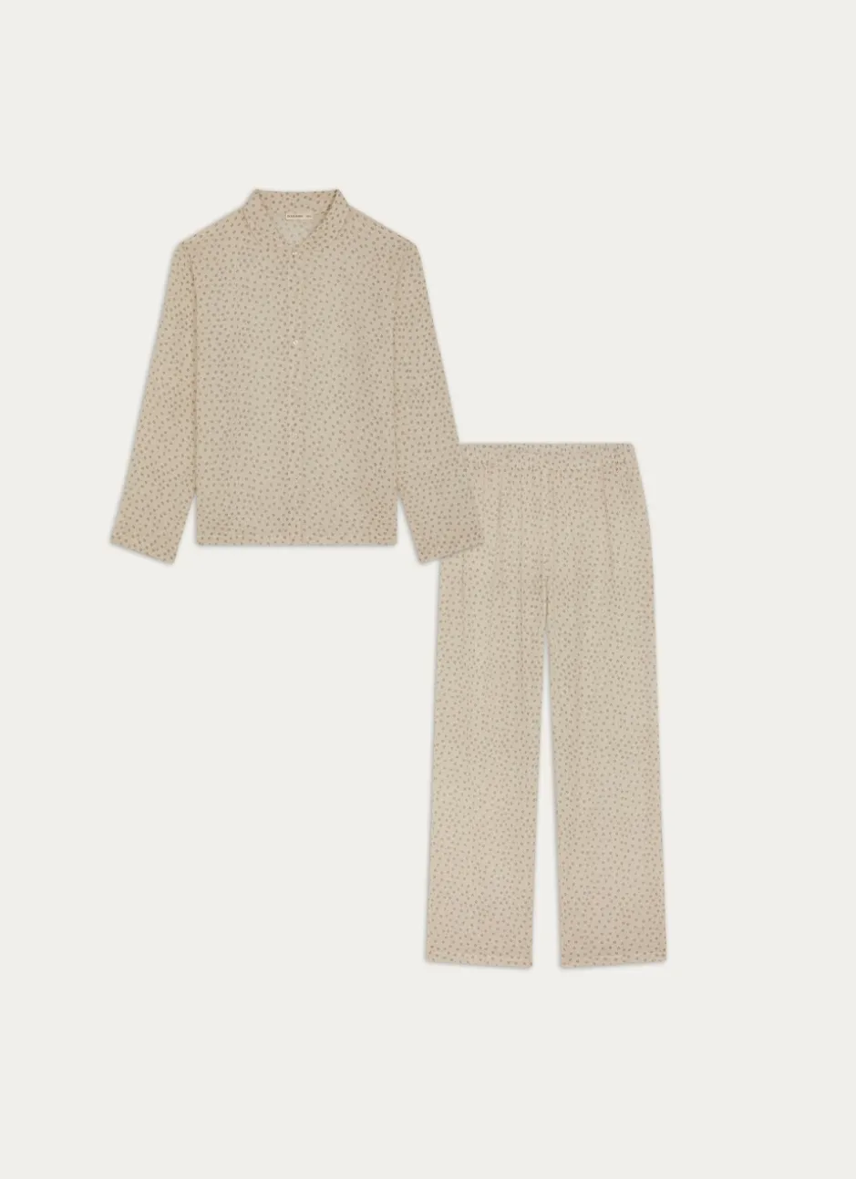 PYJAMA IMPRIMÉ EN GAZE DE COTON FLOCO BLANC