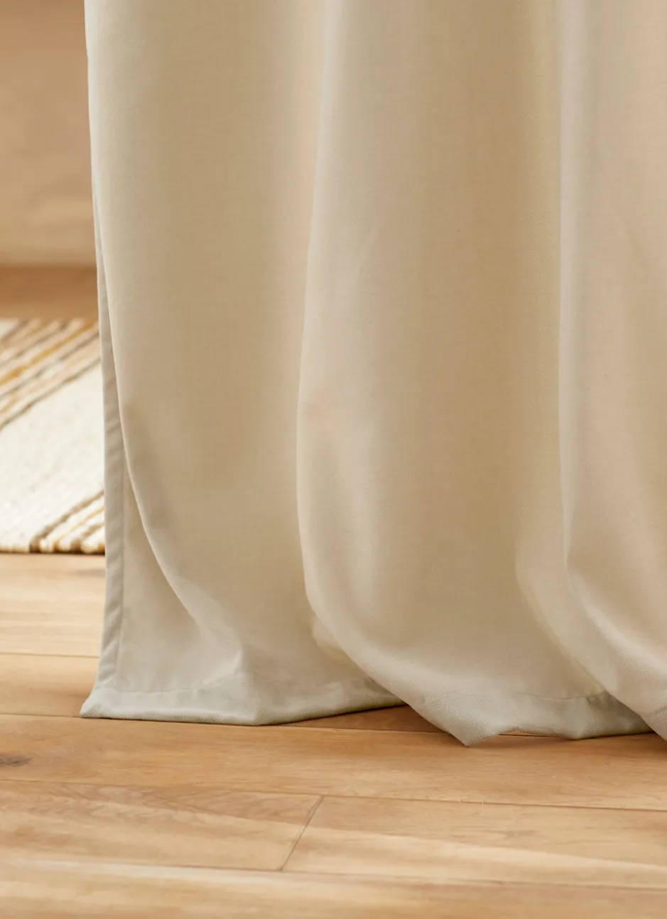 RIDEAU EN VELOURS CHENILLE UNI NATUREL