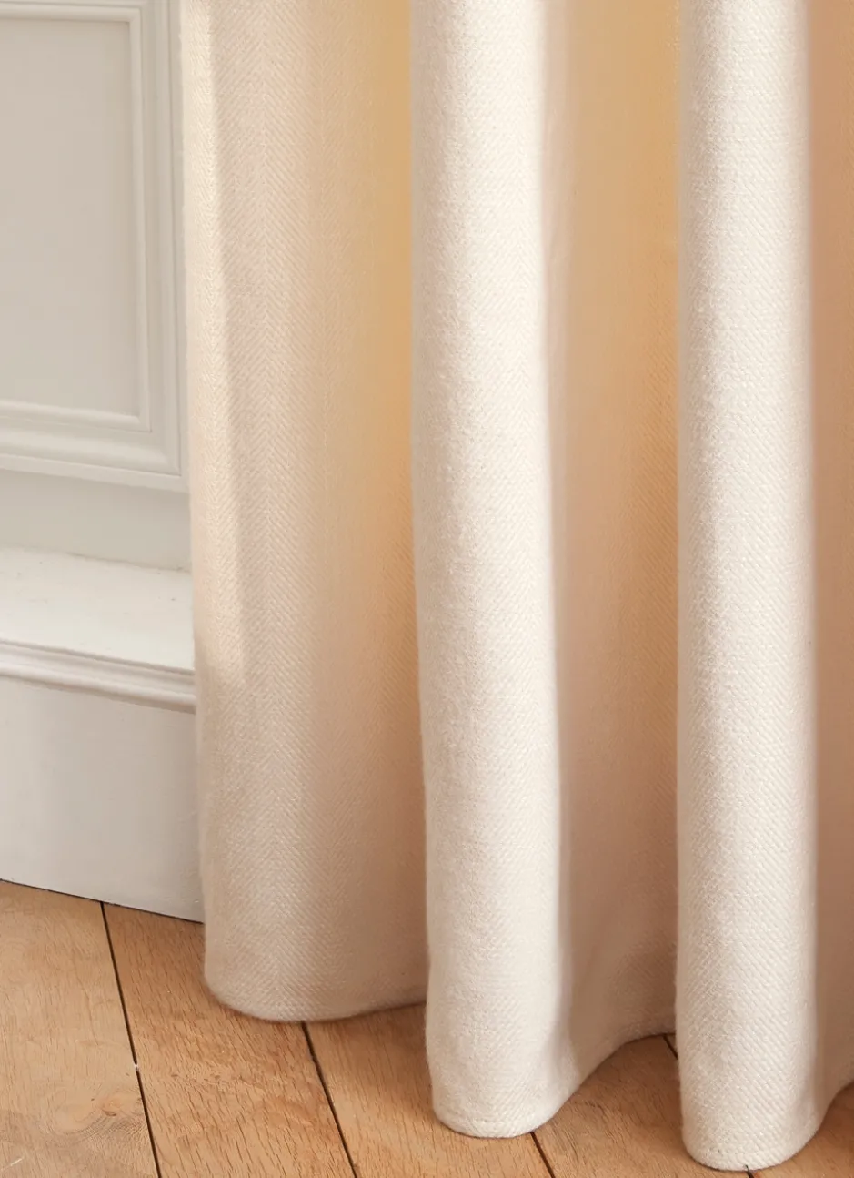 RIDEAU TAMISANT UNI TISSAGE CHEVRON TIAMO BLANC