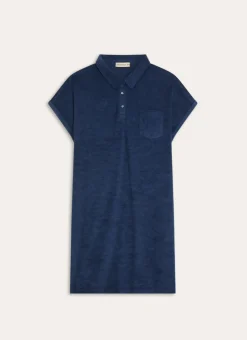 ROBE MANCHES COURTES EN MATIÈRE ÉPONGE ENCRE