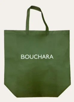 SAC SHOPPING LOGO EN MATIÈRE RECYCLÉE KAKI
