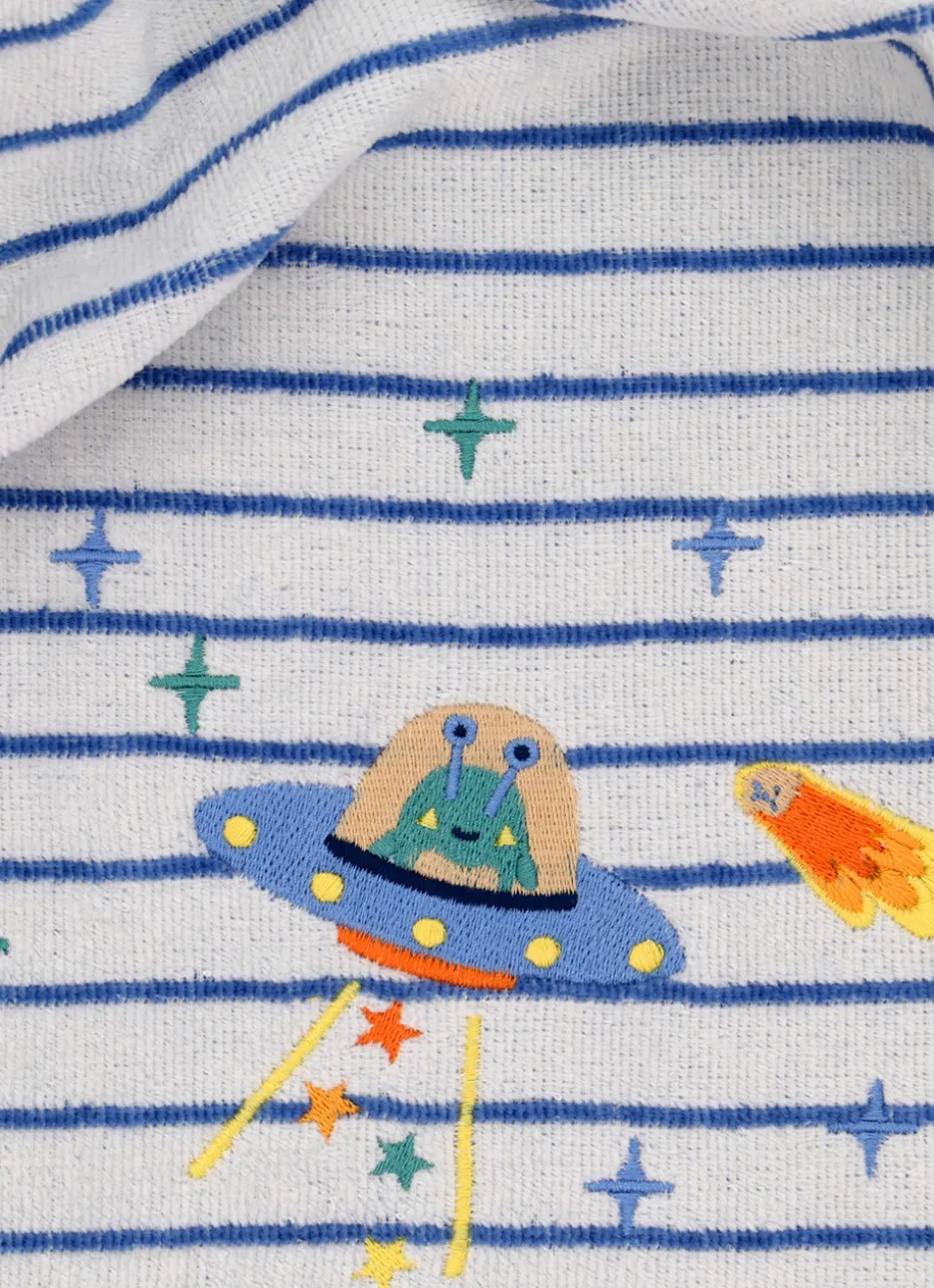 SERVIETTE DE BAIN POUR ENFANT AVEC BRODERIE ASTRAL BLANC