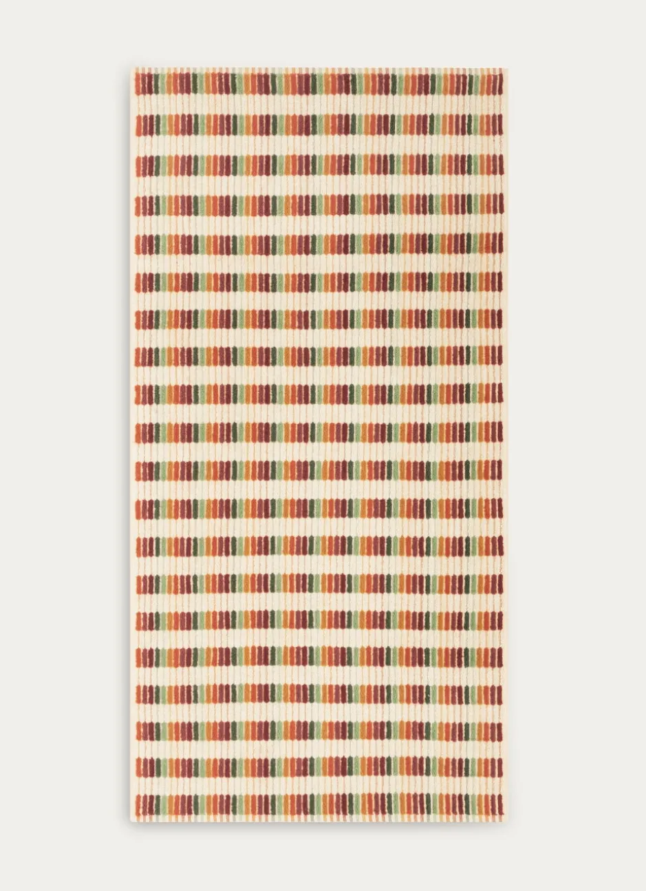 SERVIETTE DE TOILETTE À RAYURES FANTAISIES MULTICOLORE