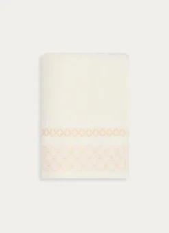 SERVIETTE DE TOILETTE BORDURE JACQUARD SHEHERAZADE BLANC CASSÉ